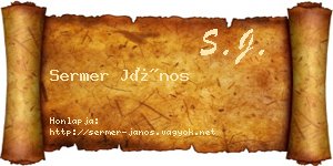 Sermer János névjegykártya